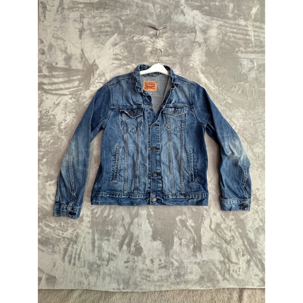 Levis 57511 Denim Trucker Jacket Mens XL Blue Medium Wash Button Up Coat